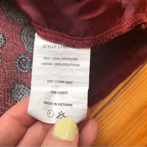 Lush Brick Red Floral Mini Skirt, EUC, M - Picture 9 of 10